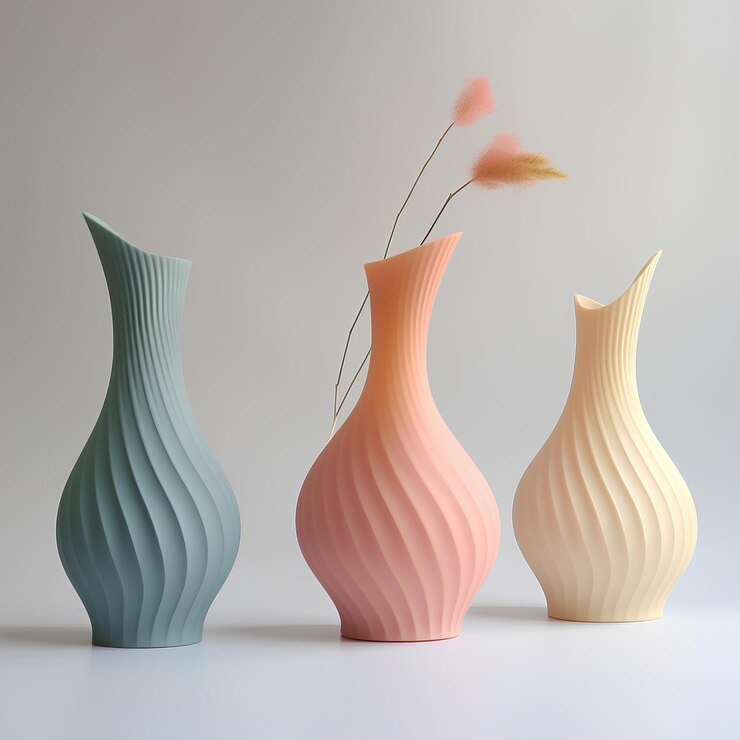 Oasin 38 3d printed vase set natural pastel colors minimalistic style 943281 96003