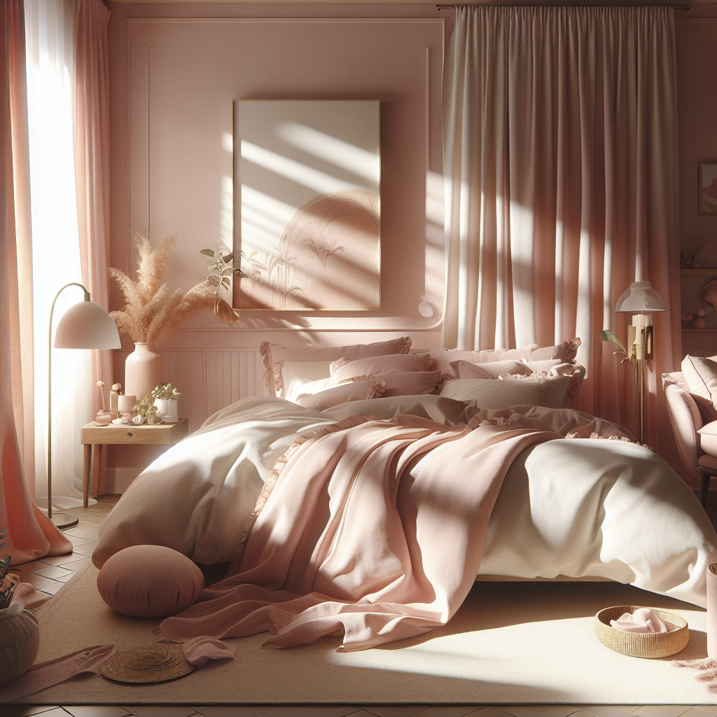 Blush Pink Bliss: Pastel Bedding Trends for a Romantic and Relaxing Bedroom (Color specific and creates a mood)