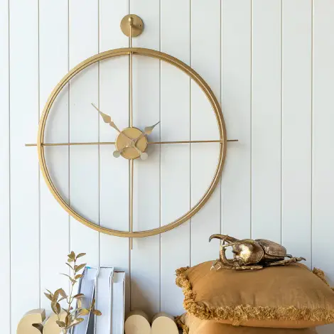 Darlin Tiffany Minimal Golden Metal Skeleton Wall Clock 81cm CL20004 1 1