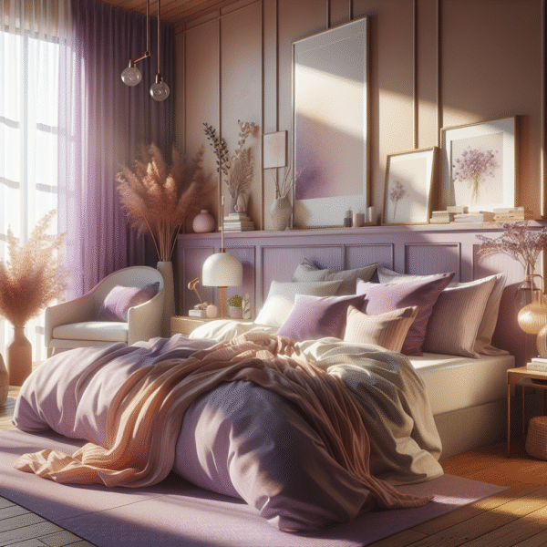 Lavender Dreams: Incorporating Pastel Purple Bedding for a Calming Bedroom (Color-specific, targets a niche)