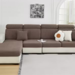 Elegant Jacquard Sofa Seat Cover - Easy-Clean Stripe Design