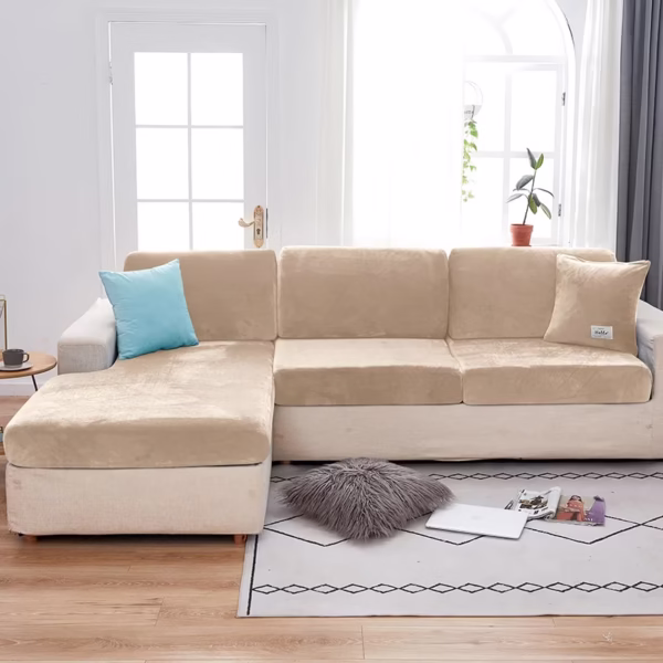 1pc Plush Sofa Slipcover Anti-slip Elastic Sofa Cover for Bedroom Office Living Room Home Decor Couch Cover Furniture Protector