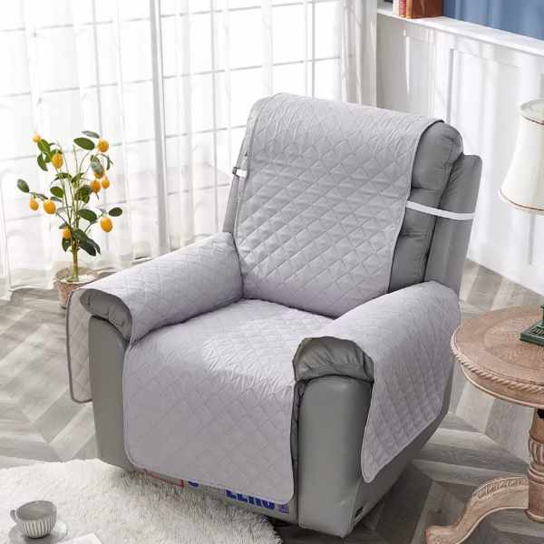 Anti-slip Recliner Chair Cover Solid Color Quilted Seat Slipcover Anti-wear Relax Armchair Coushion for Living Room Home