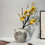 Ceramic Vase Retro Wabi Sabi Pottery Handmade Distressed Flower Vase Plant Container for Entryway Dining Room Bookshelf Rustic - Image 2