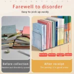 Transparent Acrylic L-Type Bookend Four-Shelf Desktop File Storage Display Bookshelf Office Organizational Tool for Home Use - Image 3