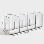 Transparent Acrylic L-Type Bookend Four-Shelf Desktop File Storage Display Bookshelf Office Organizational Tool for Home Use - Image 5