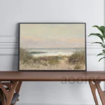 Moody Seascape Vintage Oil Painting Canvas Poster Neutral Coastal Gallery Wall Art Print Beach Landscape Pictures Nautical Decor - Image 3