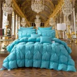 3D luxury 100% Goose Down Duvet Quilted Quilt King Queen Full size Comforter Winter Thick Blanket Solid Color - Image 3