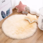 Plush Round Carpet Sheepskin Pink living Room Home Decor Bedroom Floor Cushion Mats For bedroom white area shaggy Fur Rugs - Image 6