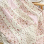 Floral Print Cotton Quilt Bedspread on The Bed Applique Duvet Quilted Blanket European Coverlet Plaid Cubrecam Bed Cover Colcha - Image 5