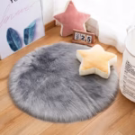 Plush Round Carpet Sheepskin Pink living Room Home Decor Bedroom Floor Cushion Mats For bedroom white area shaggy Fur Rugs - Image 5