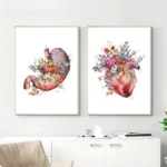 Colorful Anatomy Art Medical Canvas Painting Floral Organs Heart Lung Poster Print Education Hospital Wall Pictures Home Decor - Image 5