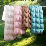 3D luxury 100% Goose Down Duvet Quilted Quilt King Queen Full size Comforter Winter Thick Blanket Solid Color - Image 5