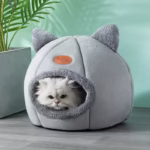 Cozy Cotton Cat Cave: Ultimate Winter Pet Bed Retreat - Image 3