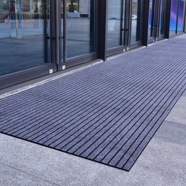 Can Be Cut Thin Doormat for Entrance Outdoor Indoor Striped Gray Kitchen Area Rugs Anti Slip Carpet for Hallway Door Floor Mats