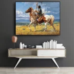 Abstract Native Indian riding Horse Figure Painting Canvas Posters and Prints Cuadros Art Wall Picture vintage room decor - Image 6