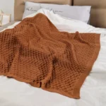 Soft Knitted Blanket Solid Color Blanket For Bed Travel Sofa Versatile Shawl Blanket for Outdoor and Indoor Activities Wholesale - Image 3