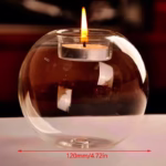 Clear Glass Tea Spot Candle Holder, Hollow Round Light, Living Room Decoration, Wedding Decoration, Home Decoration, 1PC - Image 6