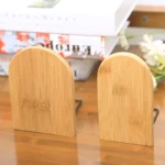 Nature Bamboo Desktop Organizer Bookends Book Ends Stand Holder Shelf Bookrack - Image 5
