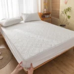 Waterproof Quilted Mattress Cover - Cotton Top, Antibacterial Fiber Fill, TPU Waterproof Layer - A-Class Health Standard - Image 2