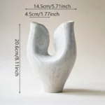 OasinDouble Mouth Vase Ceramic Nordic Retro for Fresh Flowe Pampas Grass Home Aesthetics Design Living Room Decoration Table - Image 5