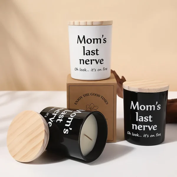 Minimalist Wooden Lid Glass Cup Aromatherapy Candle Household Sandalwood Lavender Fragrance Accompanying Candle Ornament