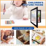 Children Drawing Frames Wooden Replaceable Photo Display for Poster Photo Paintings Pictures A4 Kids Art Frame Display Decor - Image 2