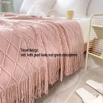 Nordic style shawl tassel hand - knitted blanket - - Sofa/Nap/Air-Condition Use - Summer Leisure Blanket - King /Queen Size - Image 2