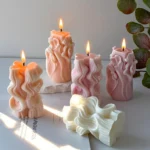 Wave Spiral Cylindrical Candle Silicone Mold Handmade Soap Epoxy Resin Column Gypsum Home Aromatherapy Craft Supplies - Image 4