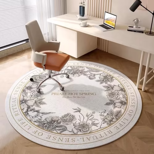 Elegant Velvet Round Crystal Carpet for Cozy Living Spaces