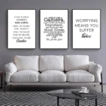 Canvas Painting Positive Energy Phrases Motivational Words Quote Poster Black and White Minimalist Wall Art Pictures Home Decor - Image 2