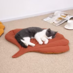 Cat Bed Mats Soft Cotton Leaf Shaped Kitten Cat Puppy Dog Bed Mat Sleep Blanket Home Pets Double Sided Pad Floor Rugs Washable - Image 3
