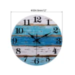 12 Inch Wall Clock Quartz Silent Non-Ticking Round Wooden Wall Clocks Retro Decorative For Bathroom Home Living Room Bedroom - Image 2