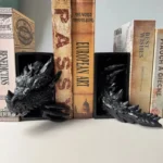 1Pc Gothic Dragon Bookends, 3D Horror Dragon Decorative Bookends Resin Dragon Bookends Creative Sculpture Bookends - Image 2