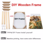 DIY Large Size Wooden Pictures Frame For Wall Canvas Frame Diamond Painting Picture and Poster Wall Frame Pine Composite Decor - Image 4