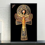 Ancient Egypt Mural Painting 3d Art Posters Print Anubis Pharaoh And His Maiden Canvas Painting Living Room Home Decor Picture - Image 4