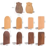 Nature Wooden Bookends Desktop Bookshelf Desk Organizer Office Home Book Accessories Storage Book Holder Wood Book Ends - Image 2