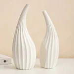 Oasin2pcs Abstract Couple Ceramic Vase for Pampas Grass White Black Nordic Modern Art Tabletop Home Decoration Accessorie - Image 3