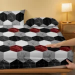 1 Piece of Fashion Marble Pattern Frosted Bedsheet, Bedroom Printed Bedspread, Bedding (Excluding Pillowcases) - Image 3
