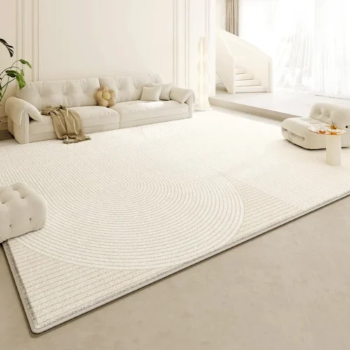 Luxurious Cream Plush Area Rug for Cozy Living Spaces