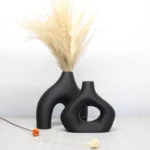 Modern Style Decorative Vase Set - 3D Printed Round Hollow Design Vase, Black & White, for Bohemian Home - Image 4