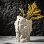 OasinFace Abstract Ceramic Vase for Pampas Grass Dried Flower Nordic Home Decoration Living Room Shelf Table Decor Accessorie