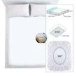smooth Mattress Protector Fitted Sheet Wateprroof Mattress Cover Anti Mites & Washable Bed Protector - Image 4