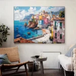 Abstract Oil Painting Ocean Floral Coast Palm Tree Tropical Stranded Island Landscape Poster Canvas Painting Wall Pictures Decor - Image 4