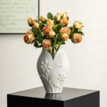 OasinRetro Ceramic Fish Vase Wabi Sabi Home Living Room Decoration Centerpiece Flower Container for Dried Flower Pampas Grass - Image 2