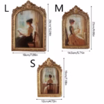 Antique Arch Shaped Photo Frame Gold Color Carved Embossed Resin Picture Frame Holder Wall Hanging Home Table Decoration Crafts - Image 6
