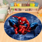 MINISO Disney Spiderman Rug Anti-slip Area Rugs Round Carpet for Living Room Kitchen Bedroom Sofa Rugs Kids Bedroom Floor Mat