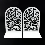 2Pcs Style Rose Book Ends for Book Lovers Bookend for Heavy Books Home Book rack Holder Office Desktop Gift for Women Men - Image 4