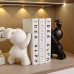 Desk Accessories Ceramic Rabbit Bookend Statues Bookshelf Living Room Decoration Figurines Nordic Cartoons Craft Home Decor Gift - Image 2