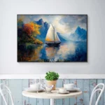 Abstract Oil Painting Ocean Floral Coast Palm Tree Tropical Stranded Island Landscape Poster Canvas Painting Wall Pictures Decor - Image 3